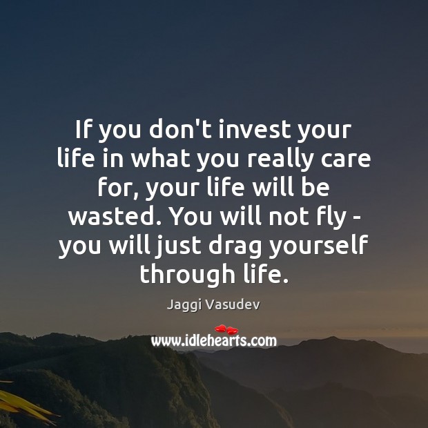 If you don’t invest your life in what you really care for, Jaggi Vasudev Picture Quote
