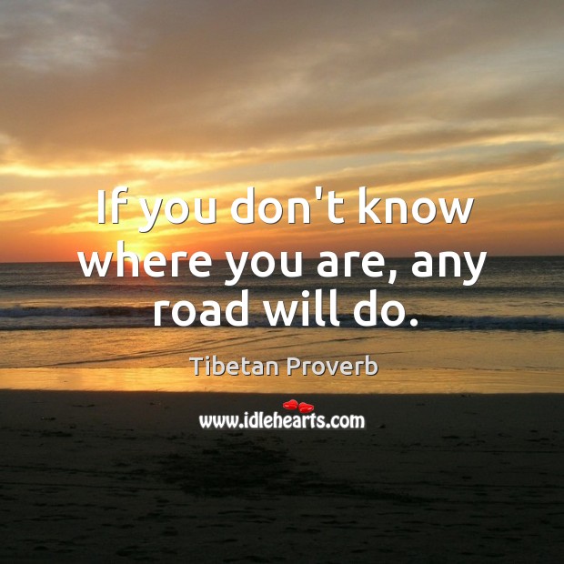 If you don’t know where you are, any road will do. Tibetan Proverbs Image
