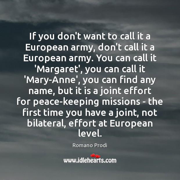If you don’t want to call it a European army, don’t call Image
