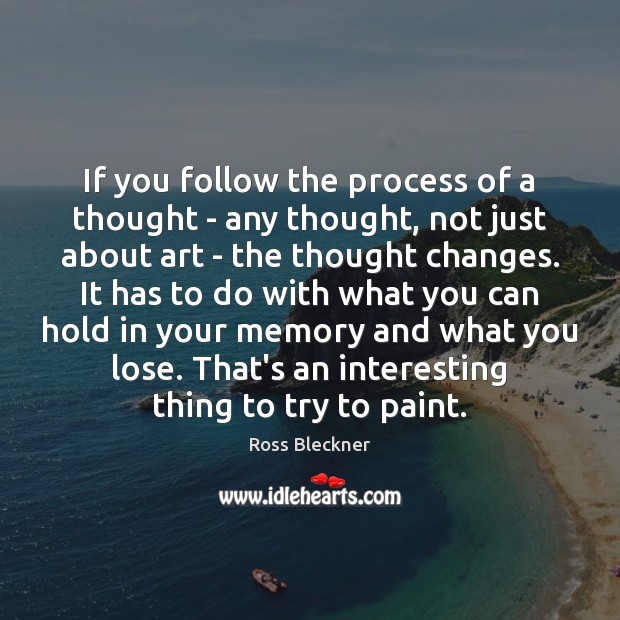 If you follow the process of a thought – any thought, not Image