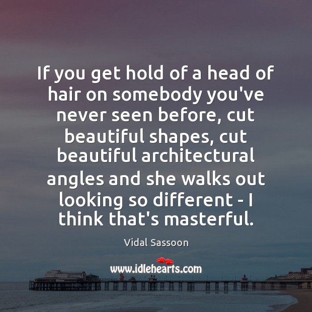 If you get hold of a head of hair on somebody you’ve Vidal Sassoon Picture Quote