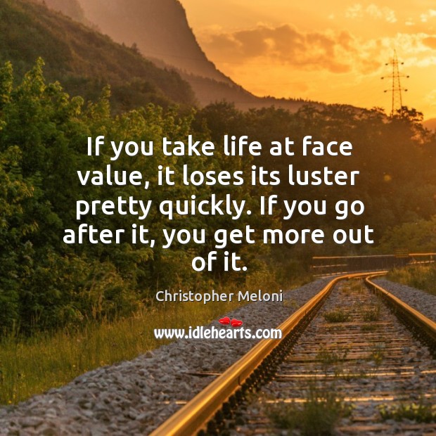 If you go after it, you get more out of it. Christopher Meloni Picture Quote