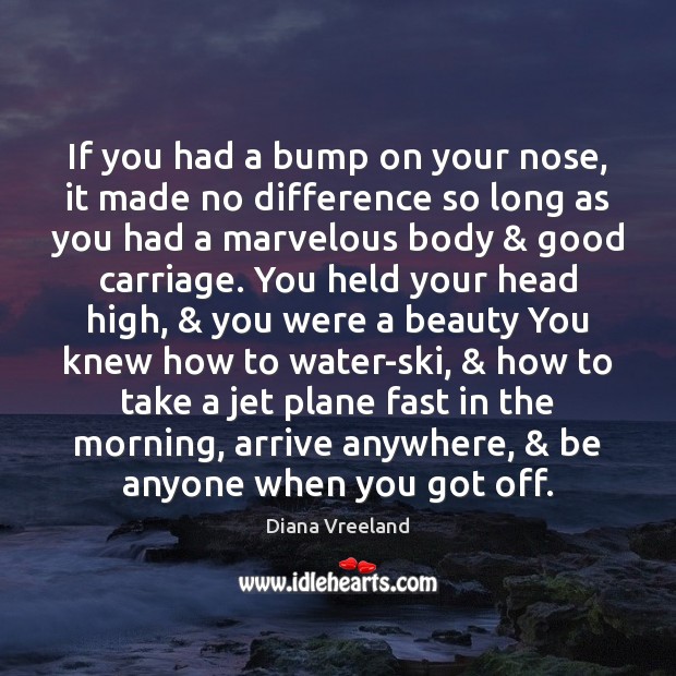If you had a bump on your nose, it made no difference Diana Vreeland Picture Quote
