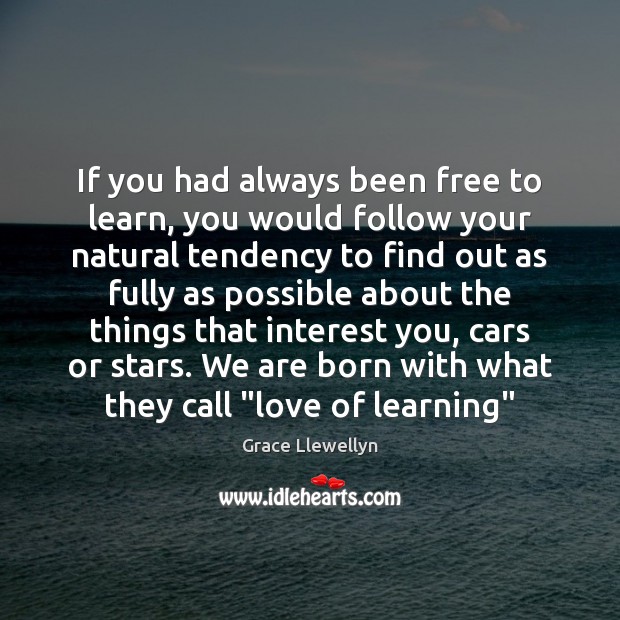 If you had always been free to learn, you would follow your Grace Llewellyn Picture Quote