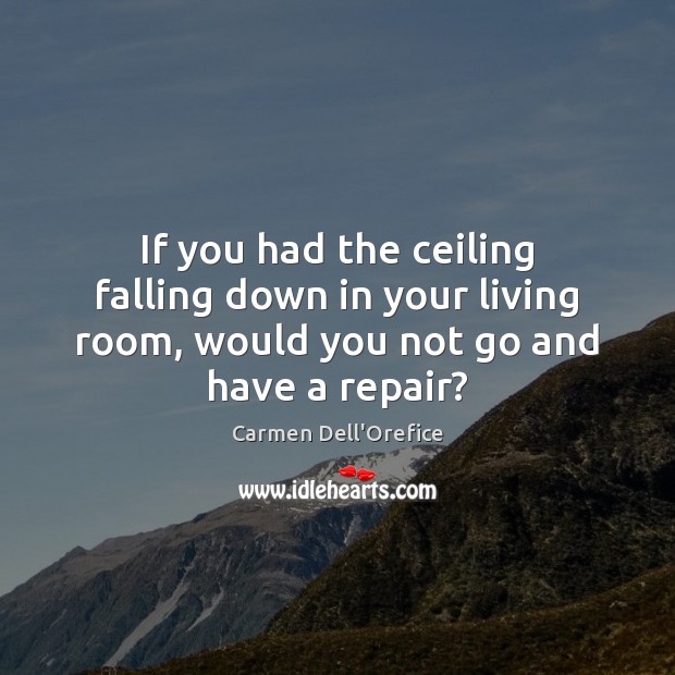 If you had the ceiling falling down in your living room, would Carmen Dell’Orefice Picture Quote