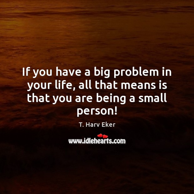 If you have a big problem in your life, all that means T. Harv Eker Picture Quote