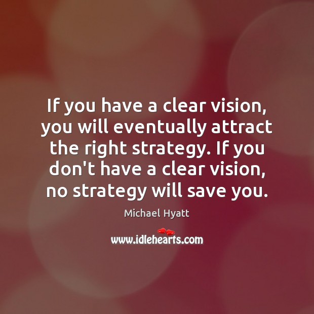 If you have a clear vision, you will eventually attract the right Michael Hyatt Picture Quote
