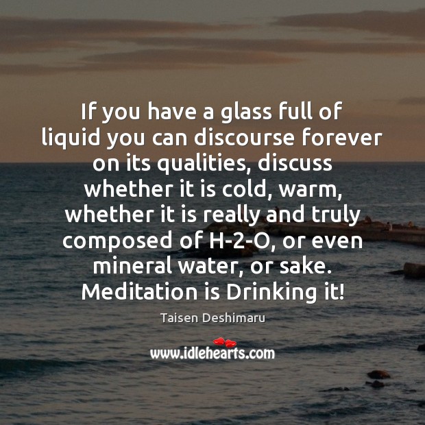 If you have a glass full of liquid you can discourse forever Taisen Deshimaru Picture Quote
