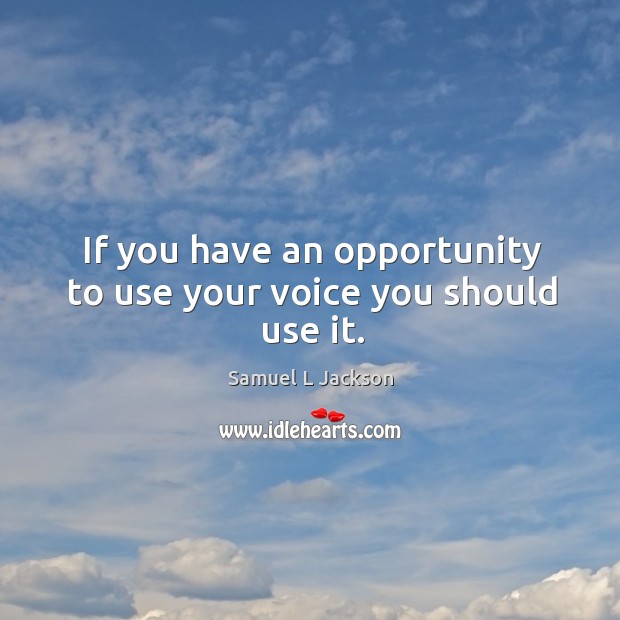 If you have an opportunity to use your voice you should use it. Opportunity Quotes Image