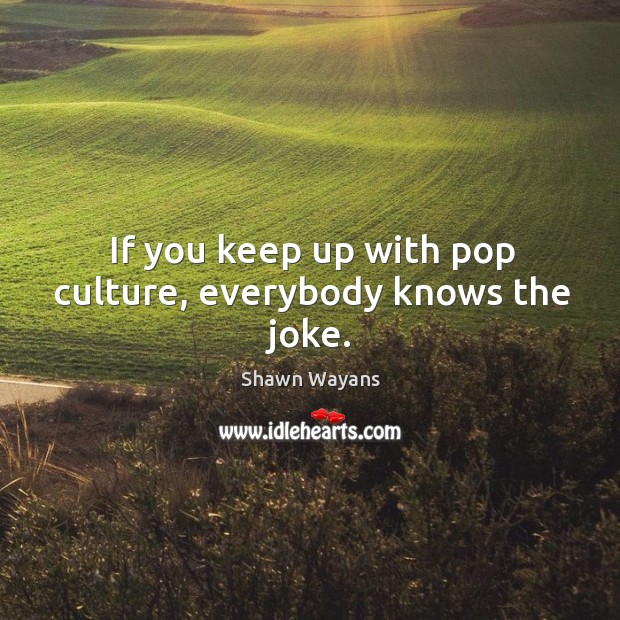 If you keep up with pop culture, everybody knows the joke. Shawn Wayans Picture Quote
