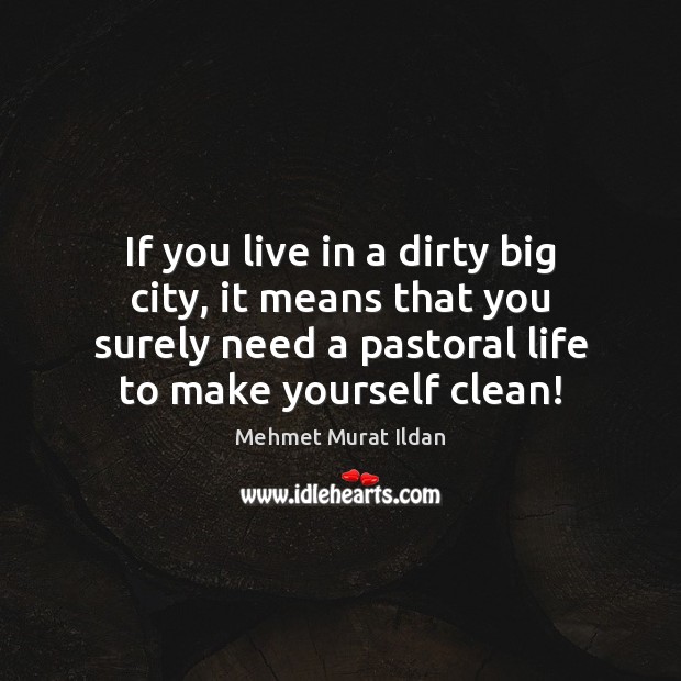 If you live in a dirty big city, it means that you Mehmet Murat Ildan Picture Quote