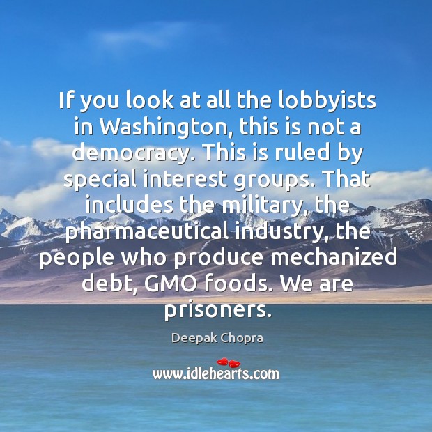 If you look at all the lobbyists in Washington, this is not Deepak Chopra Picture Quote