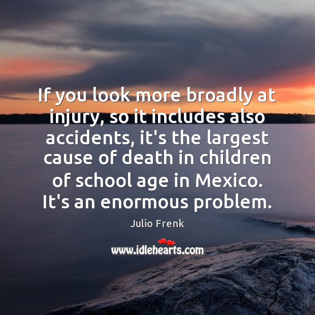 If you look more broadly at injury, so it includes also accidents, Julio Frenk Picture Quote