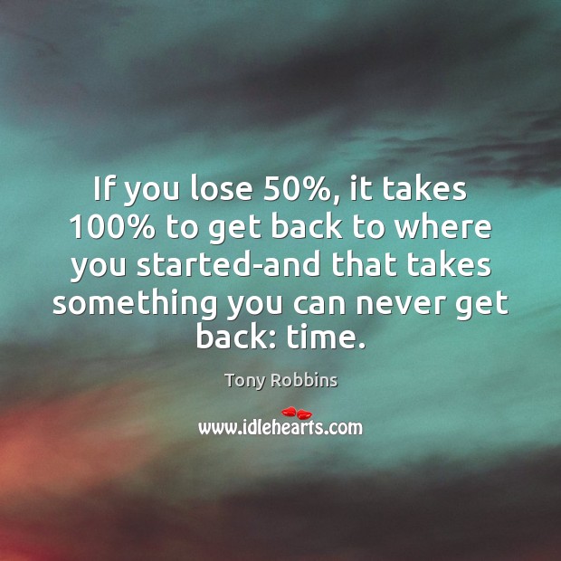 If you lose 50%, it takes 100% to get back to where you started-and Image