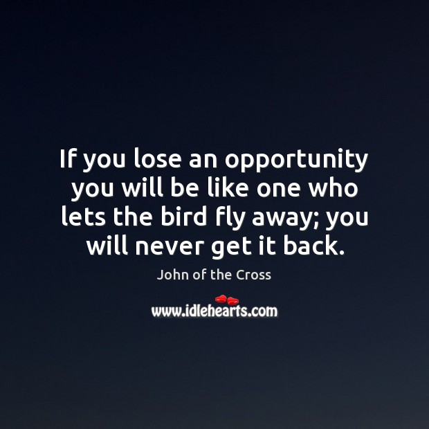 If you lose an opportunity you will be like one who lets Opportunity Quotes Image