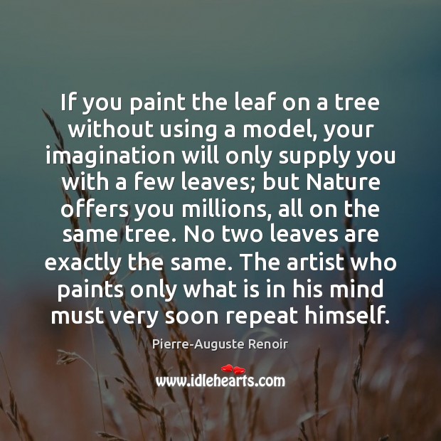 If you paint the leaf on a tree without using a model, Image