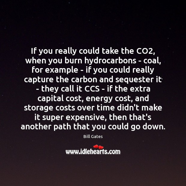 If you really could take the CO2, when you burn hydrocarbons – Image