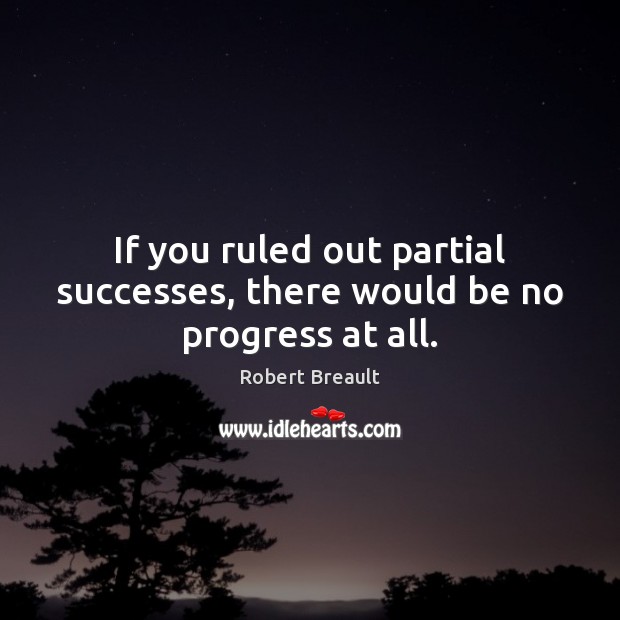 If you ruled out partial successes, there would be no progress at all. Robert Breault Picture Quote