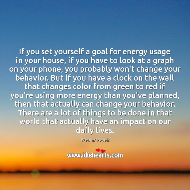 If you set yourself a goal for energy usage in your house, Werner Vogels Picture Quote