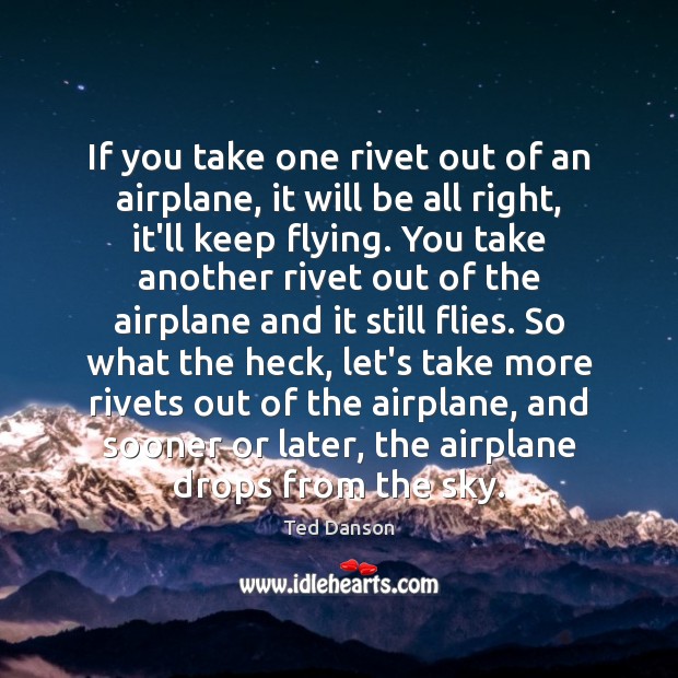 If you take one rivet out of an airplane, it will be Ted Danson Picture Quote