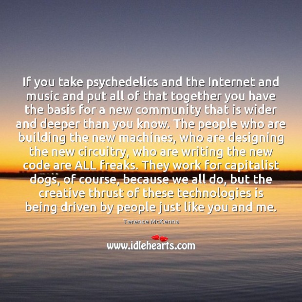 If you take psychedelics and the Internet and music and put all Terence McKenna Picture Quote