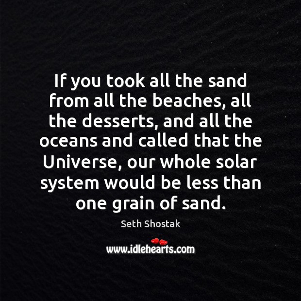 If you took all the sand from all the beaches, all the Seth Shostak Picture Quote
