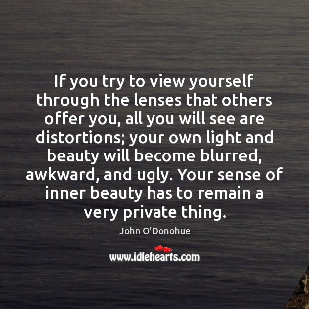 If you try to view yourself through the lenses that others offer John O’Donohue Picture Quote