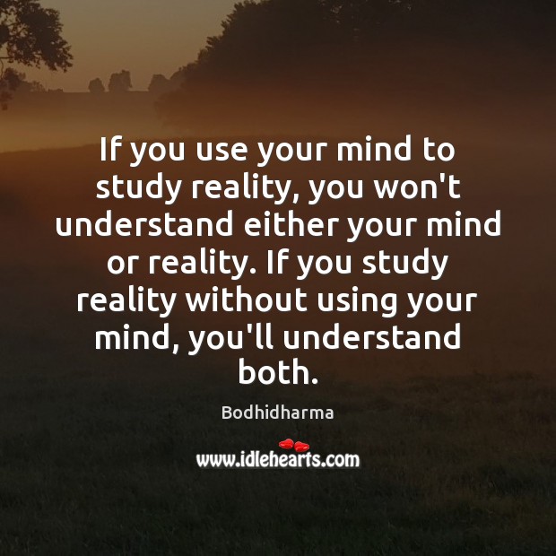 If you use your mind to study reality, you won’t understand either Image