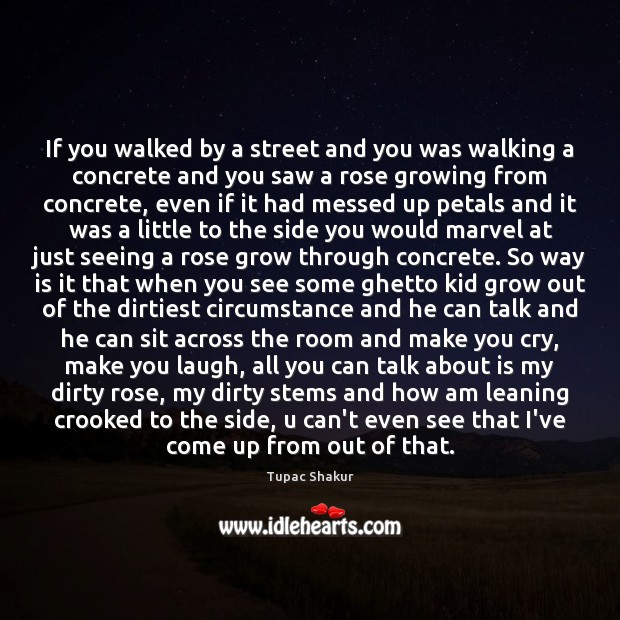 If you walked by a street and you was walking a concrete Tupac Shakur Picture Quote