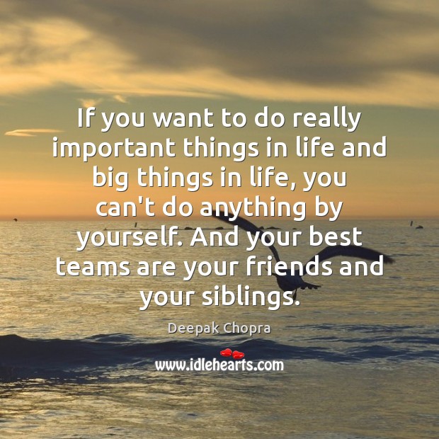 If you want to do really important things in life and big Deepak Chopra Picture Quote
