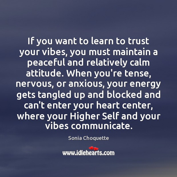 If you want to learn to trust your vibes, you must maintain Sonia Choquette Picture Quote
