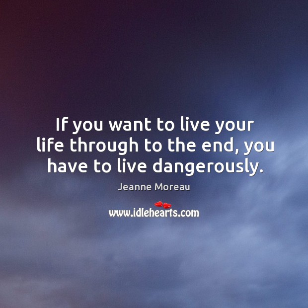 If you want to live your life through to the end, you have to live dangerously. Image