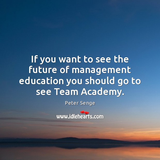 If you want to see the future of management education you should go to see Team Academy. Image