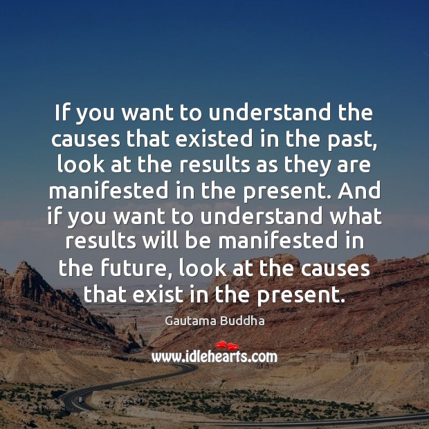 If you want to understand the causes that existed in the past, Gautama Buddha Picture Quote