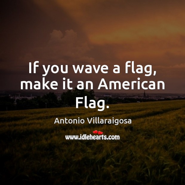 If you wave a flag, make it an American Flag. Image