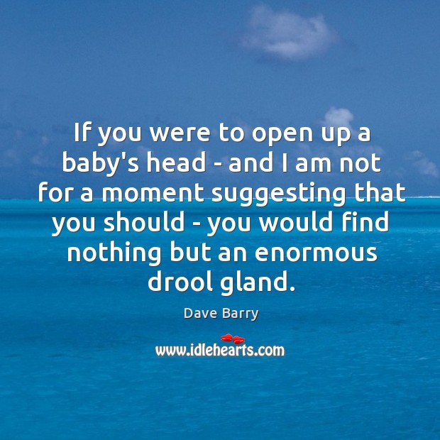 If you were to open up a baby’s head – and I Dave Barry Picture Quote