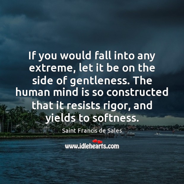 If you would fall into any extreme, let it be on the Saint Francis de Sales Picture Quote