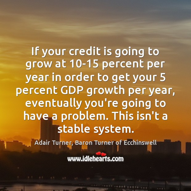 If your credit is going to grow at 10-15 percent per year Image
