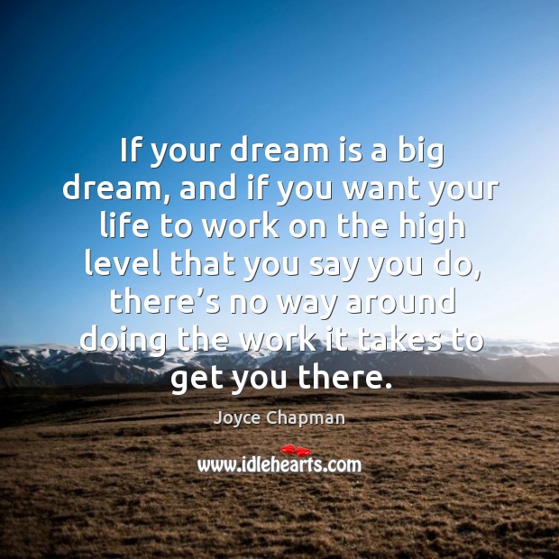 If your dream is a big dream, and if you want your life to work on the high level Dream Quotes Image