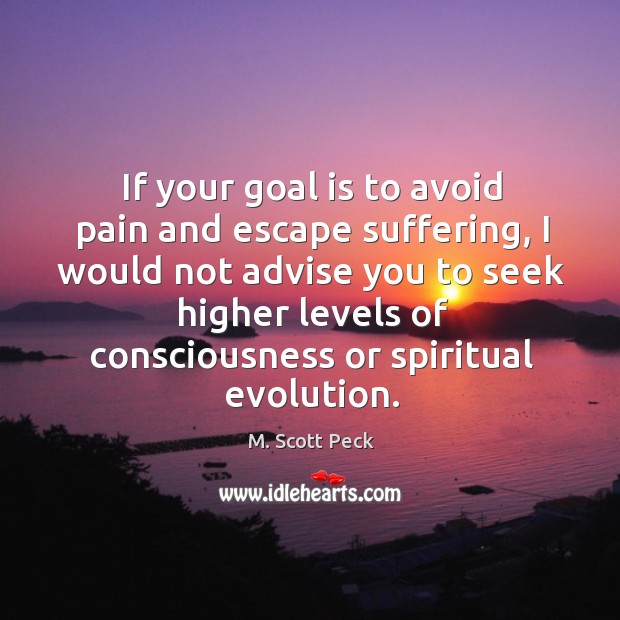 If your goal is to avoid pain and escape suffering, I would Image