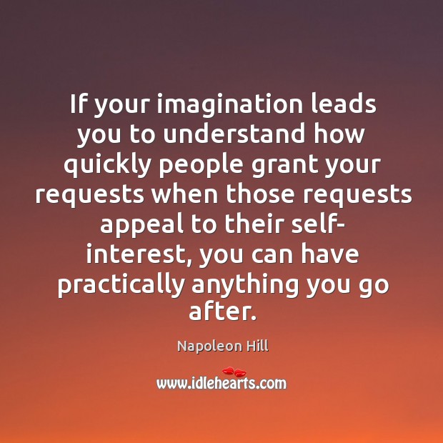 If your imagination leads you to understand how quickly people grant your Napoleon Hill Picture Quote