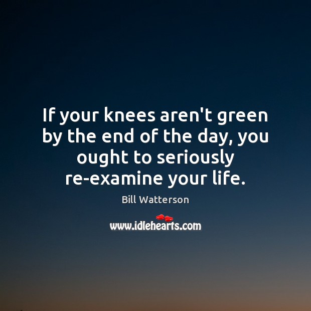 If your knees aren’t green by the end of the day, you Bill Watterson Picture Quote