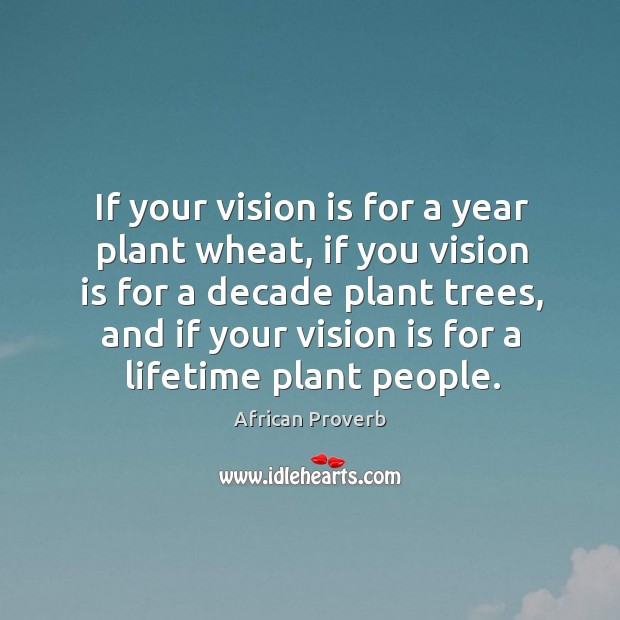 If your vision is for a year plant wheat, if you vision is for a decade Image