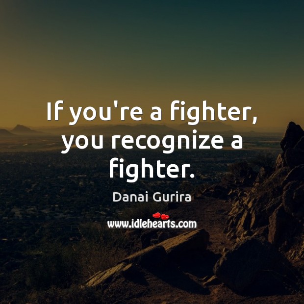 If you’re a fighter, you recognize a fighter. Danai Gurira Picture Quote