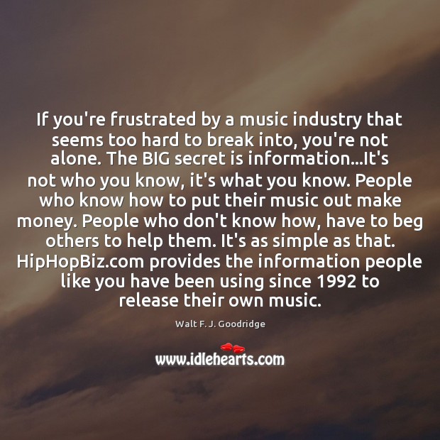 If you’re frustrated by a music industry that seems too hard to Image