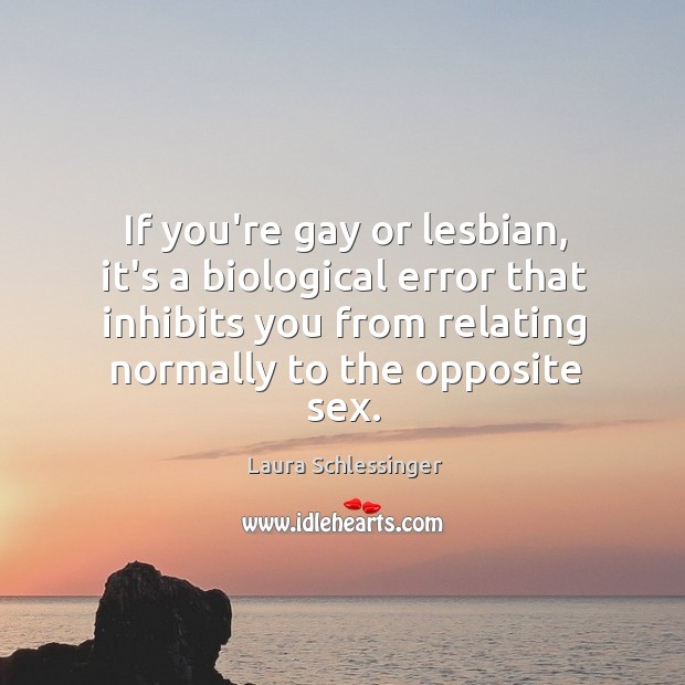 If you’re gay or lesbian, it’s a biological error that inhibits you Image