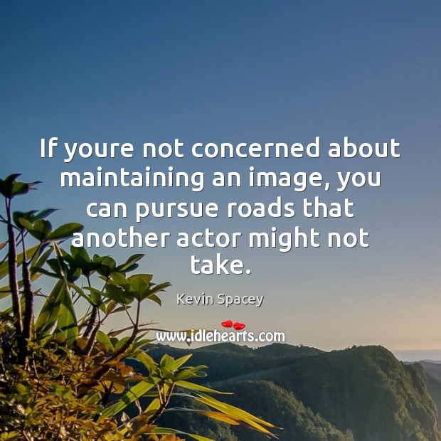 If youre not concerned about maintaining an image, you can pursue roads Kevin Spacey Picture Quote