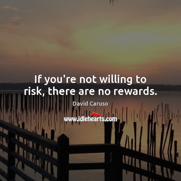 If you’re not willing to risk, there are no rewards. David Caruso Picture Quote