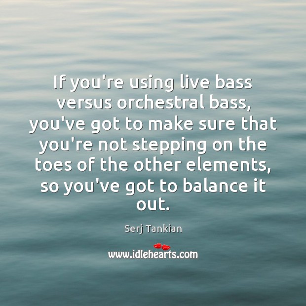 If you’re using live bass versus orchestral bass, you’ve got to make Serj Tankian Picture Quote