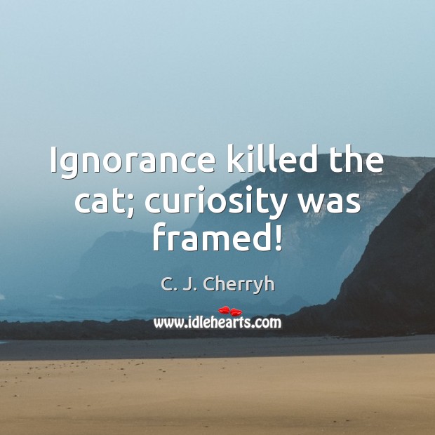 Ignorance killed the cat; curiosity was framed! C. J. Cherryh Picture Quote